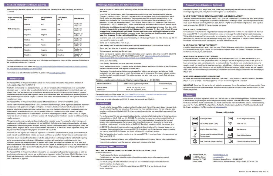 Fastep At Home COVID-19 Antigen Test - 2 Tests per Kit Countrywide Testing